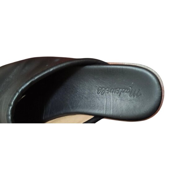 Madewell The Louisa Mule Black Leather Sleek Slip-Ons minimalist size 8.5 - Picture 8 of 11